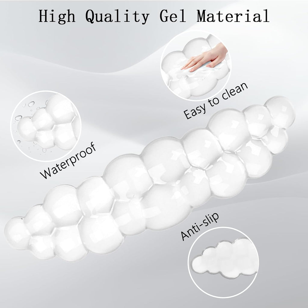 Gel Cloud Wrist Rest for Keyboard and Mouse Clear Mouse Pad with Wrist Rest 3PCS Ergonomic Cool Keyboard Wrist Pad Cute Acrylic Coaster Non-Slip Cute Transparent Mouse Wrist Pad for Computer Keyboard