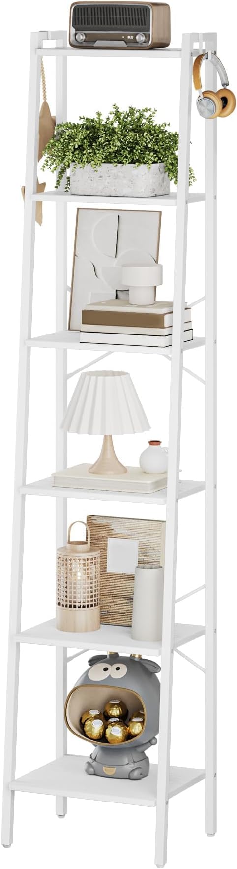 Hzuaneri Ladder Shelf, Bookshelf Bookcase, Freestanding Corner Storage Shelve - Image 9