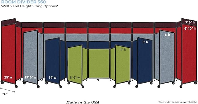 Versare Room Divider 360 Portable Wall Partition | Folding Panels | Large - Image 2