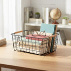 HDYOUDO Metal Black Wire Basket, Food Storage Organizer - Image 4