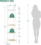 Hzuaneri Ladder Shelf, Bookshelf Bookcase, Freestanding Corner Storage Shelve - Image 2