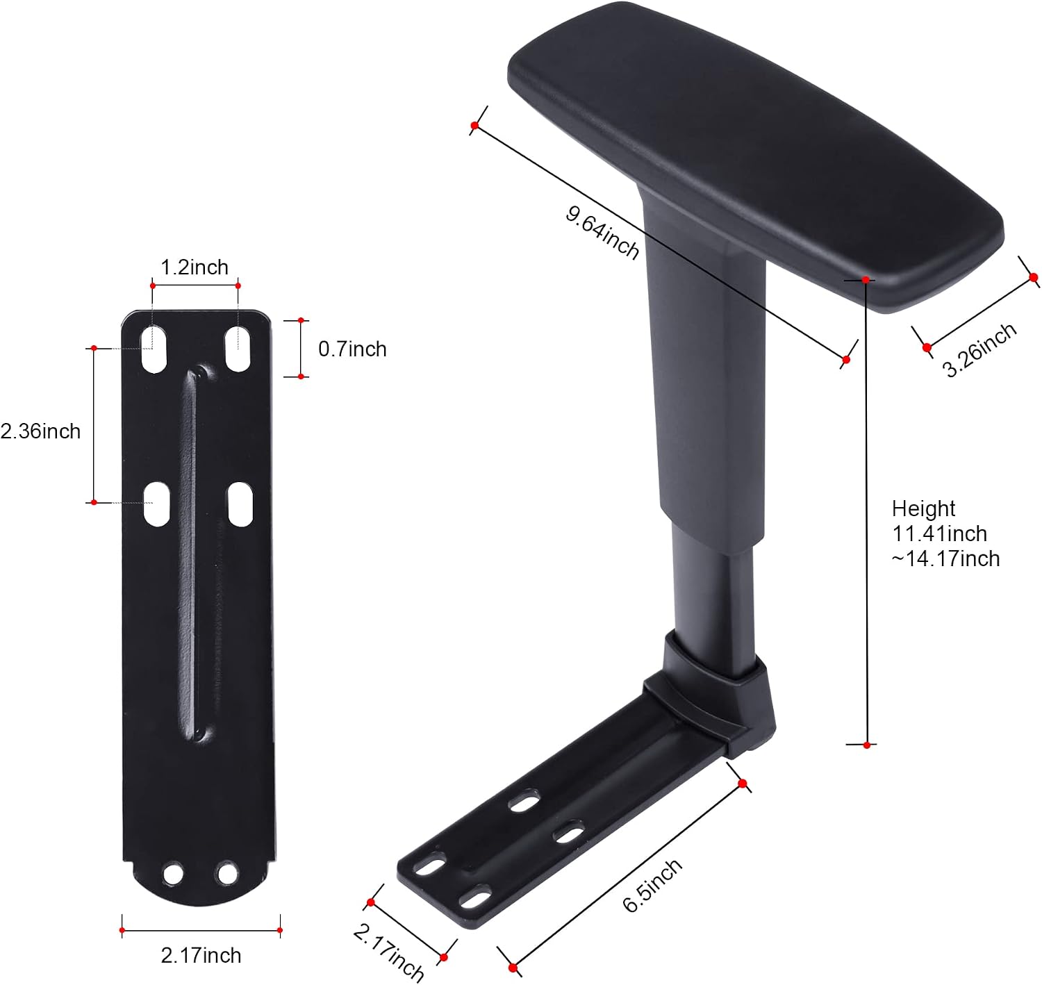 Frassie Height Adjustable Chair Armrest Pair Replacement 3D | Gaming Boss Chair Arms Set