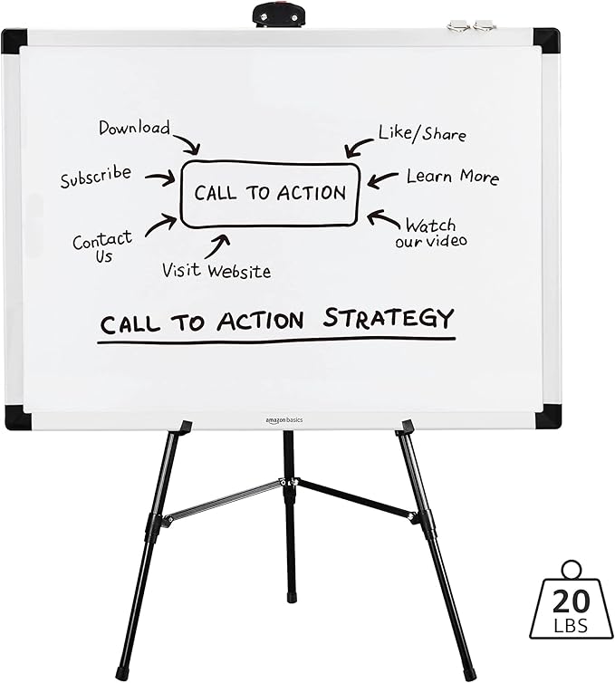 Amazon Basics High Boardroom Aluminum Flipchart Whiteboard and Display Easel - Image 6