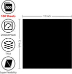OcePor 100 Sheets Black Cardstock 12” x 12”, 92lb/250gsm Black Card Stock - Image 2