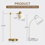 oyears 22.2" modern desk lamp, metal table lamp, close-up detail