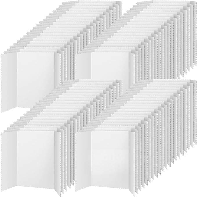 Ctosree 150 Pcs 14 * 22 Inch Tri Fold Poster Board Bulk, Science Fair Project by Ctosree