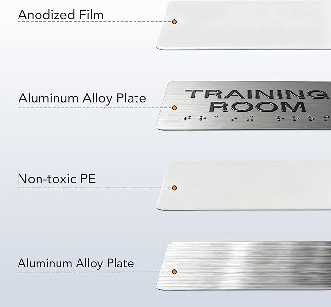 AUTHORIZED Signs with Raised Text & Grade 2 Braille, Brushed Aluminum/Silver - Image 5
