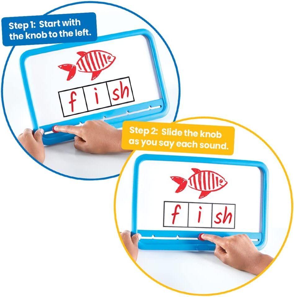 hand2mind Elkonin Boxes Magnetic Dry Erase Boards Set, Set of 8