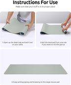 YSAGi Leather Desk Protector, Office Mat, Large Mouse Mat, Non-Slip PU Leather - Image 9