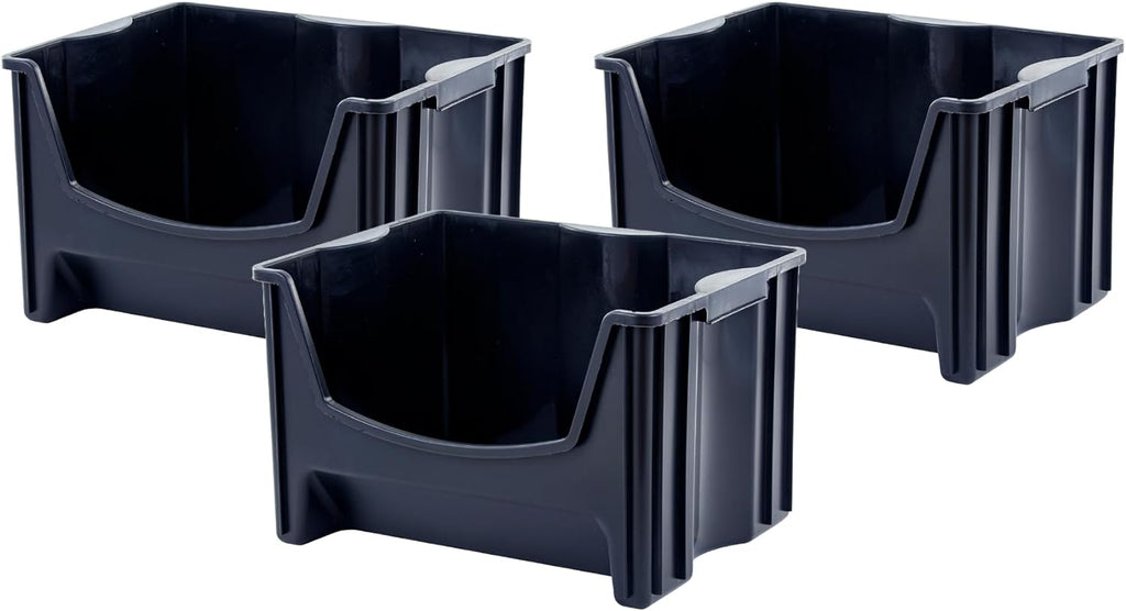 mighty tuff jumbo stackable storage bins, pack of, main product view