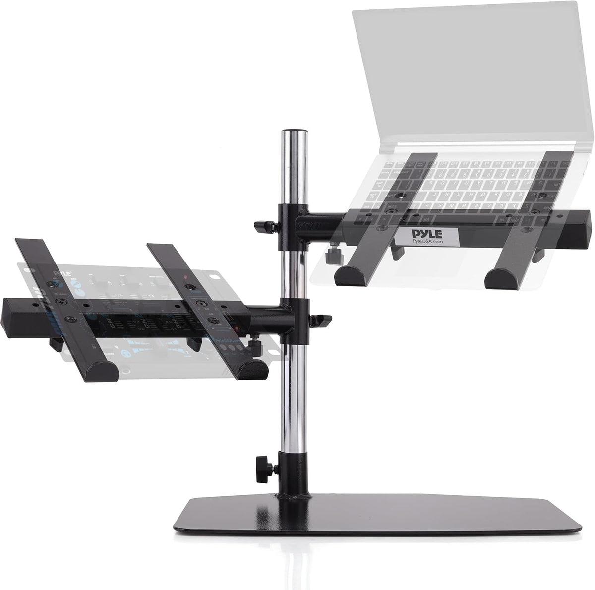 Pyle Portable Dual Laptop Stand – Standing Table Holder with Bracket Arms,Adj...