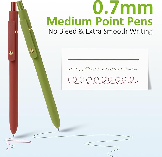 FIOVER Colored Pens, 6 Pack Colorful Gel Pens, Quick-Dry 0.7mm Medium Point - Image 2