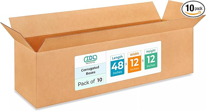 Extra Large Shipping & Moving Boxes 48x12x12 inches by IDLPackaging