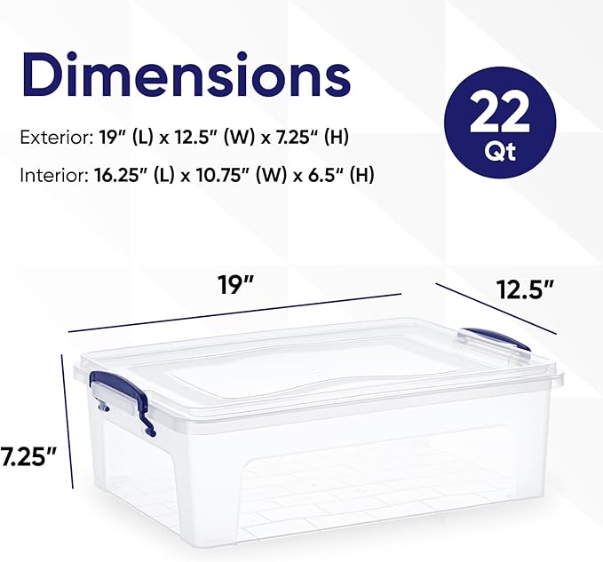 Superio Storage Bins with Lids, Stackable Totes, BPA Free, Odor Free, Organizer - Image 2