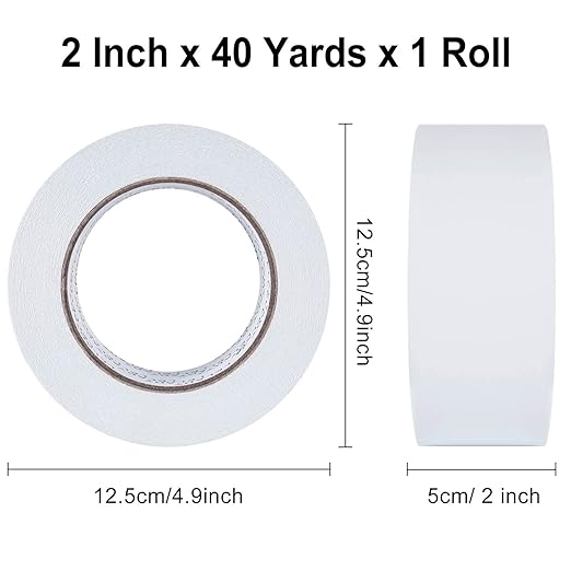 LELADY Double Sided Tape 2 Inch x 40 Yards- 1 Roll Double-Sided Adhesive Sticky - Image 2