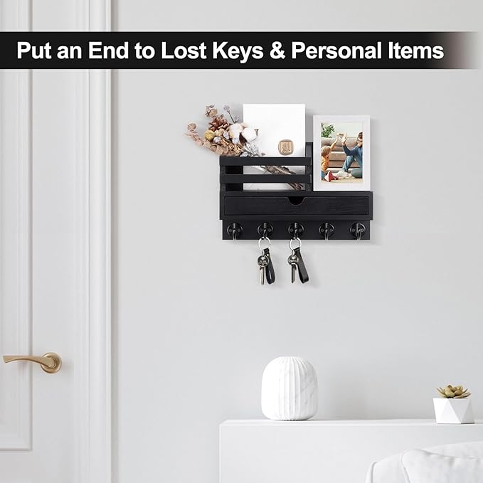 Lucundm Key Holder Wall Mount, Mail Holder - Image 2