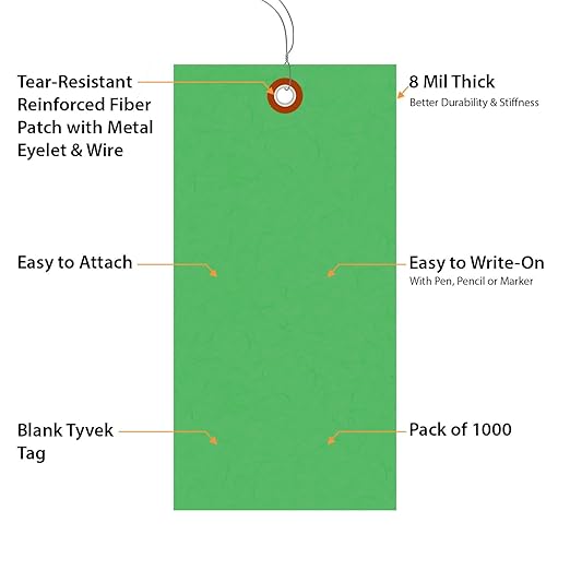 SmartSign 6.25 x 3.125 inch “Green” Blank Tyvek Shipping Tags - Image 4