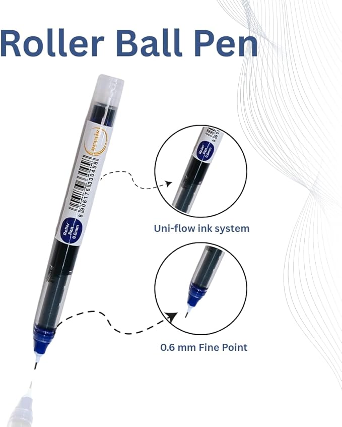 REVAIS Blue Gel Pens Pack of 6 | 0.6mm Smooth Writing Rollerball Pen | Premium - Image 8