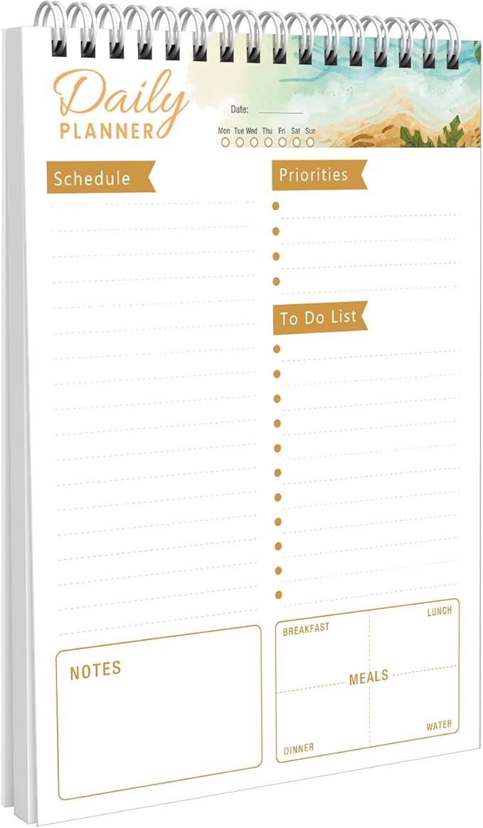 To Do List Notebook Daily Planner A5 CheckList Pad 52 Sheets, 5.9" x 8.2" Daily by CHARMGIFTBOX