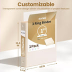 SUNEE 3 Ring Binder 1 Inch 1 Pack - Image 7