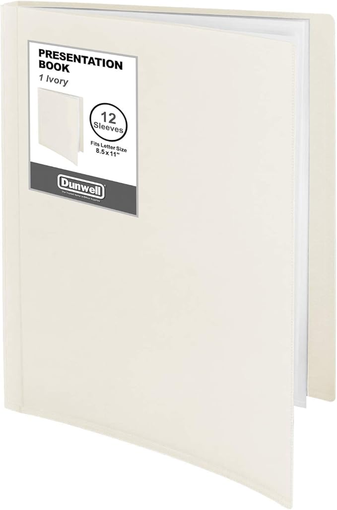 Dunwell Presentation Binder 12-Pocket, Displays 24 Pages, 8.5x11 Portfolio by Dunwell