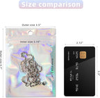100Pcs Holographic Packaging Bags, 3.5x4.7 inch Resealable Foil Pouch Mylar - Image 2