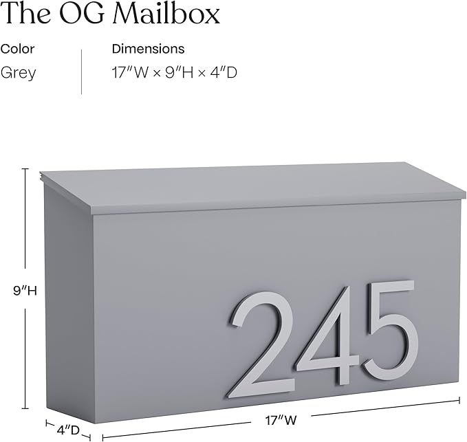 post & porch The OG Mailbox | Wall Mounted Mailbox | Black/Brown/White/Grey - Image 2