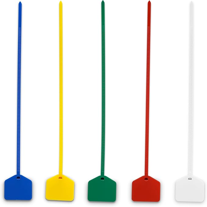 8 in Marker Nylon Cable Ties, Plastic Water Proof Tags, Self-Locking Written-on - Image 2