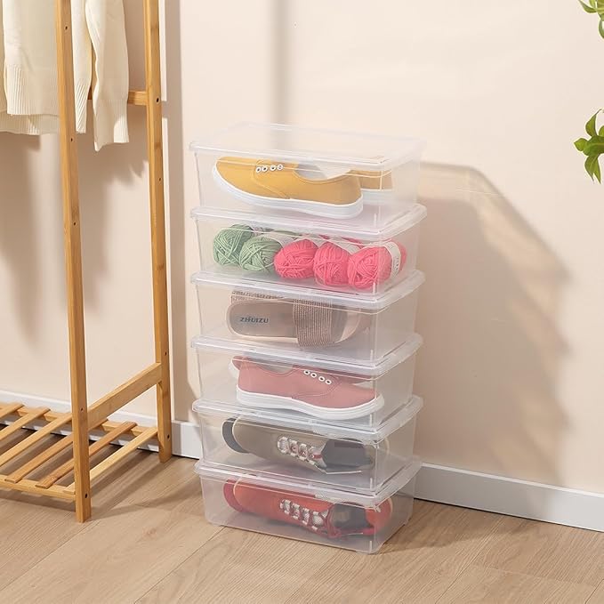 Naivees Shoe Storage Box Clear Plastic Stackable Storage box - Image 4