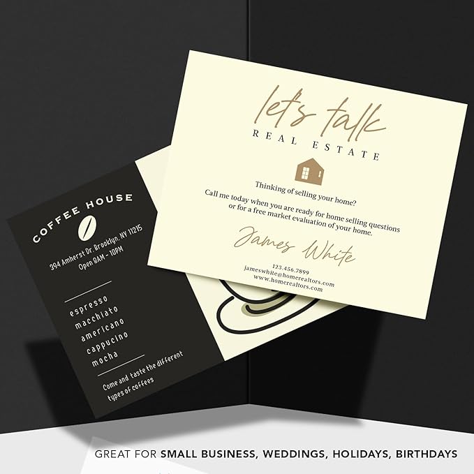 Blank Cream Natural Flat Note Cards and Envelopes – Heavyweight Off-White Cards - Image 4