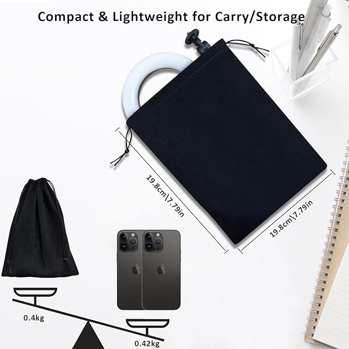 Desk Ring Light with Telescopic Stand, Travel Desktop Hola Light - Image 6