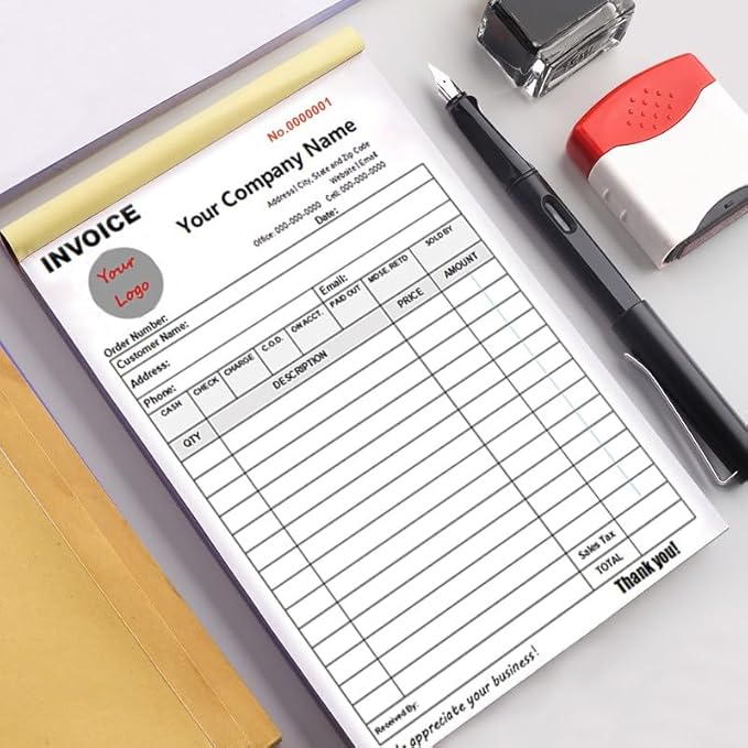 Personalized Invoice Book Custom 2 Part/3 Part Receipt Book Quote Estimate - Image 3
