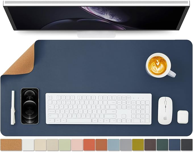 Cork Desk Mat - Dual-Sided Desk Pad by HOMIEAZICOZI