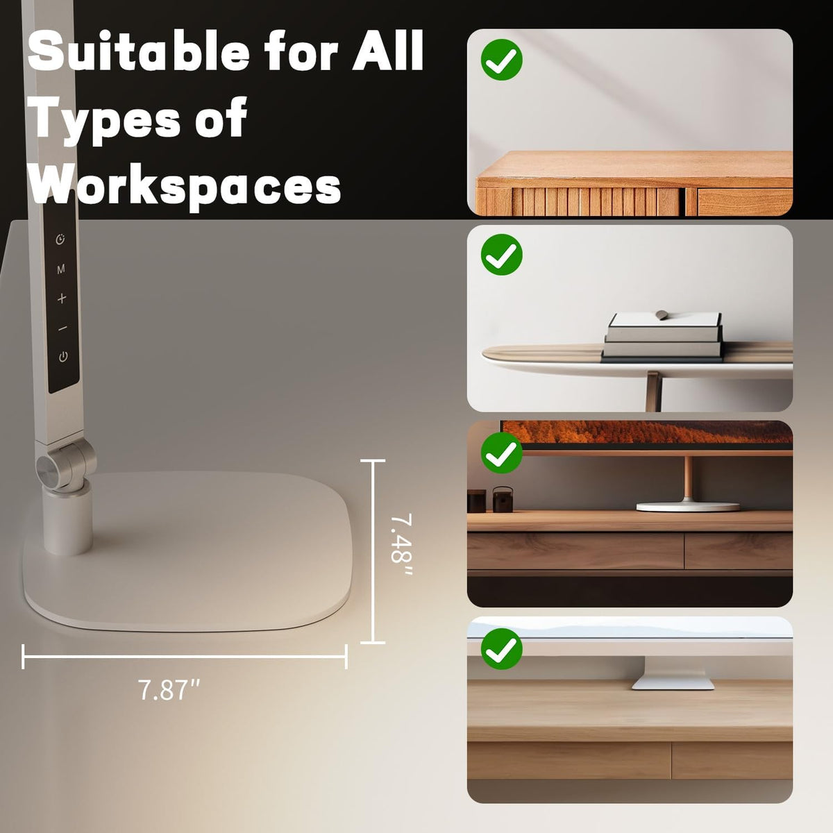 litones led desk lamp for home office, soft on a desk or shelf