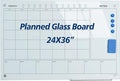 JYYPWB Magnetic Glass Whiteboard 36X24 Monthly Planner Calendar Dry Erase Board by JYYPWB