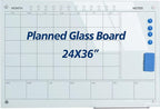 JYYPWB Magnetic Glass Whiteboard 36X24 Monthly Planner Calendar Dry Erase Board by JYYPWB