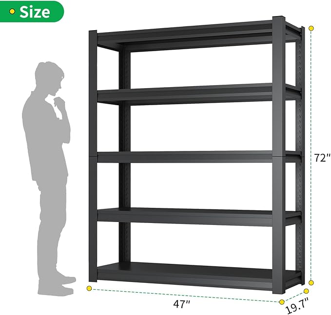 CBCNWR 72''H Garage Storage Shelves, 2800LBS Steel Heavy Duty Storage Shelves - Image 3