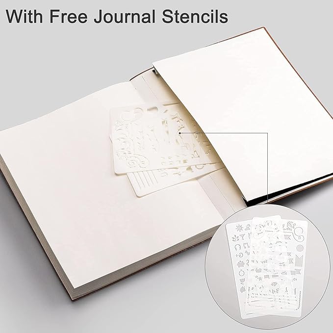 EMSHOI Dotted Journal Bullet Notebook, B5 Large Softcover Leather Journal - Image 5