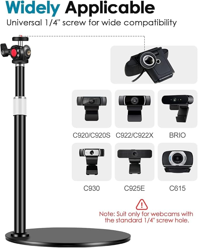 Nycetek Webcam Tripod Stand for Desk: Webcam Stand for Logitech Brio | C920 | - Image 6