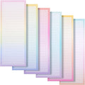 6 Pack Magnetic Notepads for Refrigerator, To Do Lists, 3.5x9 inch Pastel by Pipilo+Press