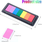 CraftyManor 7 Rainbow Colors Washable Stamp Pad Finger Paint, Latex Foam - Image 2