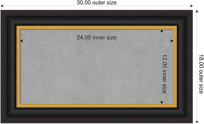 Amanti Art Black Framed Magnetic Board 18x30 Small Vision Board - Image 2