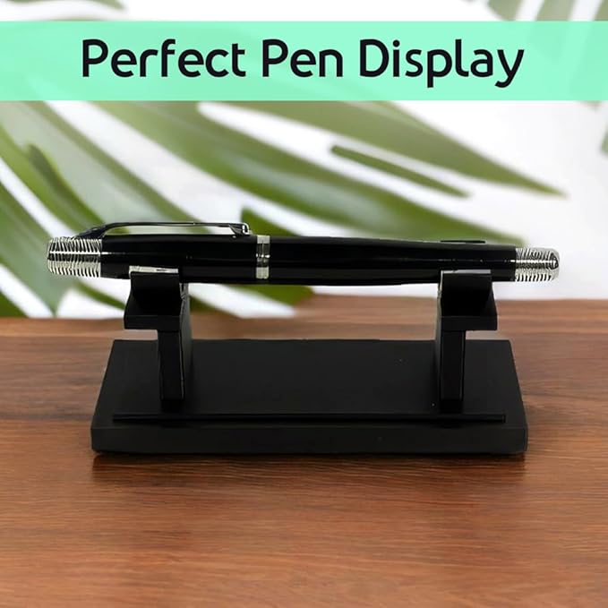 Fountain Pen Holder for Desk | Vintage Acrylic & Metal Organizer Stand | Pencil - Image 3