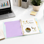 SUNEE 8 Tab Binder Dividers,Plastic Dividers for 3 Ring Binder,3 Ring Binder Dividers with Tabs for School Office Home Supplies,Soft Color, 1 Set