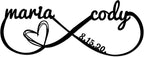 Personalized Valentines Day Metal Wall Sign, Custom Infinity Heart Love Couple by Unknown