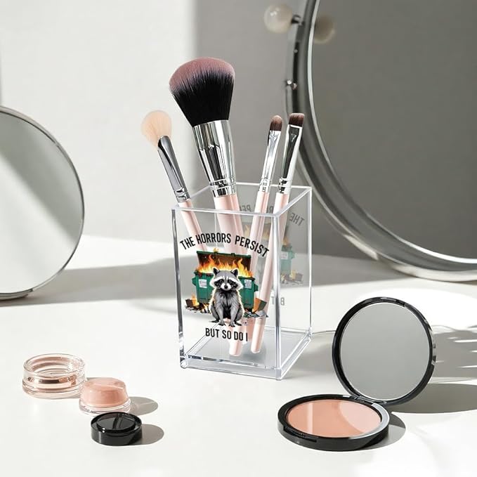 Vgrti The Horrors Persist But So Do I Acrylic Cosmetic Pencil Pen Holder Cup - Image 3