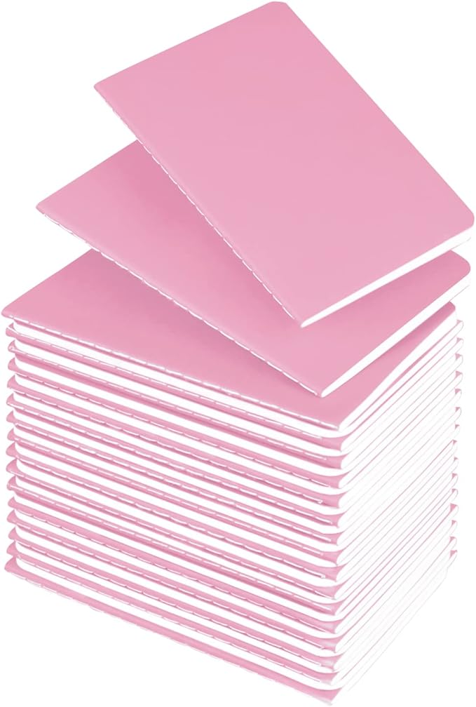 Lzerking Mini Notebooks Bulk 3.5 x 5.5 Inches 36 Pack-Pink Cover Tiny Pocket by Lzerking