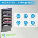 MINDEPOT 6 Pockets Acrylic Wall File Organizer, Plastic Hanging Wall File Holder - Image 5