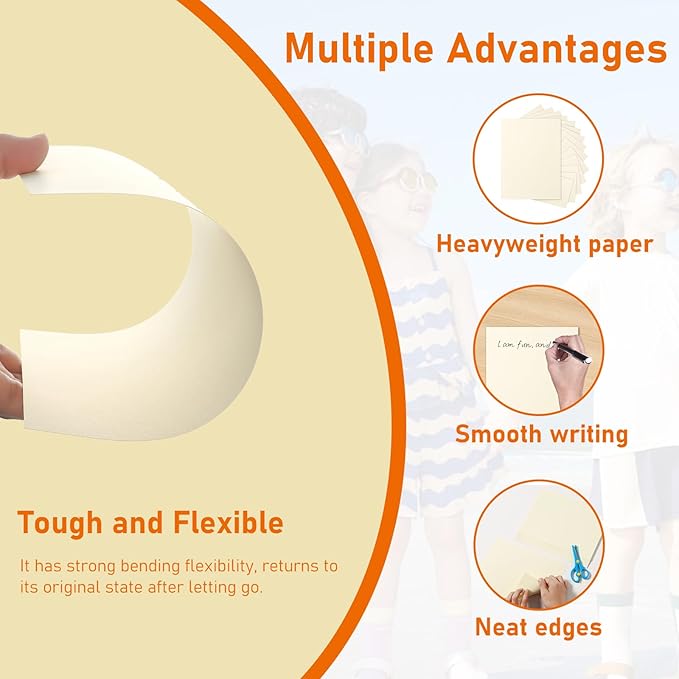 Guakicae 60 Sheets Cream Cardstock 5 x 7 Ivory Paper, 300gsm/110lb Heavyweight - Image 3
