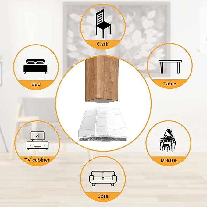 Square Chair Leg Protectors for Hardwood Floors - Image 7